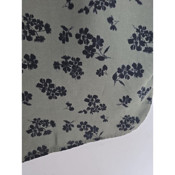 GAP Women Olive Green Floral Blouse XL / Rayon Top – Casual Vintage Style - Picture 4 of 16